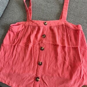 Express Coral Button-Down Tank Top